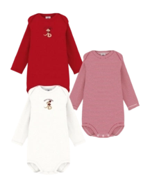 Rompertje Petit Bateau 3 Bodies Us Ml Wit Snake (Set van 3)