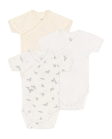 Baby-Body Petit Bateau 3 Bodies Naiss Mc Weiß Seal (3er-Set)