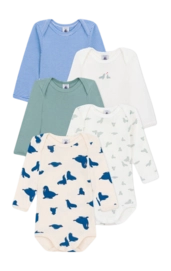 Rompertje Petit Bateau 5 Bodies Us Ml Multi (Set van 5)