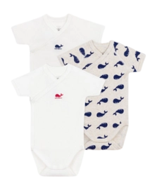 Body Petit Bateau 3 Bodies Naiss Mc Blanc (Set de 3)