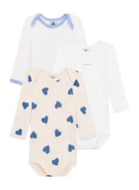 Baby-Body Petit Bateau 3 Bodies Us Ml Weiß (3er-Set)
