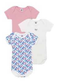 Body Petit Bateau 3 Bodies Us Mc Multi Fleurs (Lot de 3)