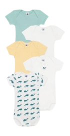 Baby-Body Petit Bateau 5 Bodies Us Mc Multi (5er-Set)