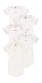 Baby-Body Petit Bateau 5 Bodies Us Mc Weiß (5er-Set)