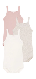 Baby-Body Petit Bateau 3 Bodies With Straps Rosa (3er-Set)