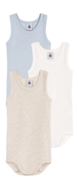 Baby-Body Petit Bateau 3 Bodies Sm Multi Blau Beige (3er-Set)