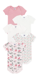 Body Petit Bateau 3 Bodies Us Mc Rose Fleurs (Lot de 5)