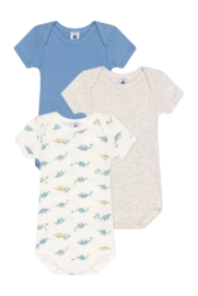 Body Petit Bateau 3 Bodies Us Mc Multi Dino (Set de 3)