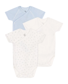 Baby-Body Petit Bateau 3 Bodies Naiss Mc Multi (3er-Set)