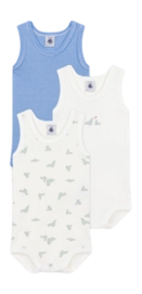 Body Petit Bateau 3 Bodies Sm Blanc Seal (Set de 3)
