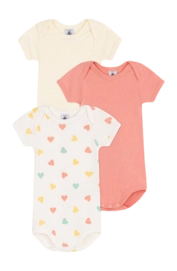 Body Petit Bateau 3 Bodies Us Mc Orange (Lot de 3)