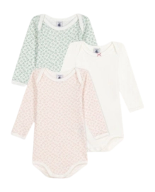 Baby-Body Petit Bateau 3 Bodies Us Ml Multi (3er-Set) Floral