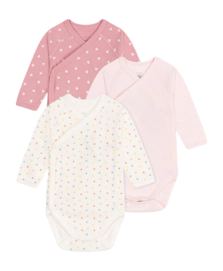 Rompertje Petit Bateau 3 Bodies Naiss Ml Roze (Set van 3)