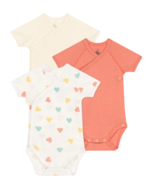 Baby-Body Petit Bateau 3 Bodies Naiss Mc Orange (3er-Set)