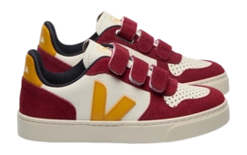 Veja Small Kids V-10 Chromefree Leather Pure Ouro Marsala
