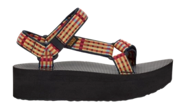 Teva Women Flatform Universal Modern Check Lemon Drop
