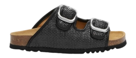 Tongs Scholl Femme Noelle Raffia S Black