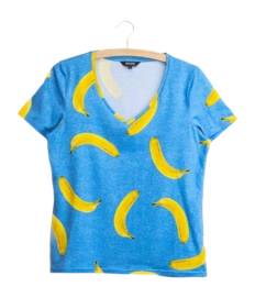 T-Shirt V-Neck SNURK Women Banana Blue