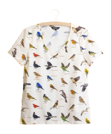T-Shirt V-Neck SNURK Women Bird Watching