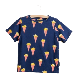 T-Shirt SNURK Fries Navy Kinder Blau