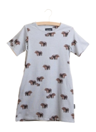 T-Shirt Kleid SNURK Hippos Kinder Grau