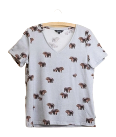 T-Shirt V-Neck SNURK Women Hippos