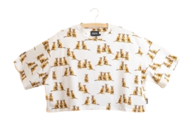 Crop Top SNURK Meerkats Damen Weiß