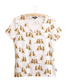T-Shirt V-Neck SNURK Women Meerkats