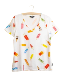 T-Shirt V-Neck SNURK Women Popsicles