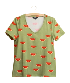 T-Shirt V-Neck SNURK Women Watermelon