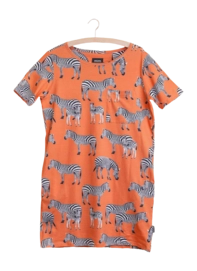 T-Shirt Kleid SNURK Zebras Damen Orange