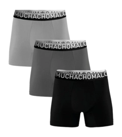 Boxershorts Muchachomalo Cotton Solid Herren Black / Grey (3er-Pack) 25