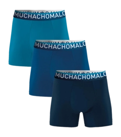 Boxer Muchachomalo Homme Cotton Solid Blue (Lot de 3)
