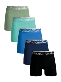 Boxer Muchachomalo Homme Light Cotton Solid Black/Blue/Green (Lot de 5) 25