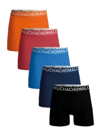 Boxershort Muchachomalo Men Light Cotton Solid Black/Blue/Red/Orange (5-Pack)