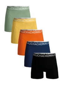 Boxershort Muchachomalo Men Light Cotton Solid Black/Blue/Orange/Yellow/Green (5-Pack)