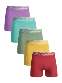 Boxer Shorts Muchachomalo Men Light Cotton Solid Red/Yellow/Green/Blue/Purple (5-Pack)
