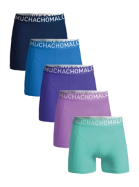 Boxershort Muchachomalo Men Light Cotton Solid Blue/Purple (5-Pack)