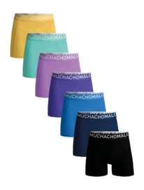 Boxer Shorts Muchachomalo Men Light Cotton Solid Black/Blue/Purple/Yellow (7-Pack)