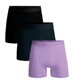 Boxer Shorts Muchachomalo Men Microfiber Solid Black/Purple/Lilac (3-Pack)