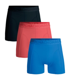 Boxer Shorts Muchachomalo Men Microfiber Solid Black/Pink/Blue (3-Pack)