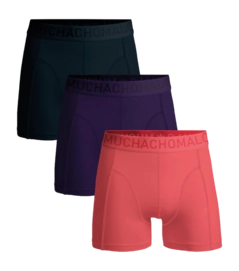 Boxer Shorts Muchachomalo Men Microfiber Solid Black/Purple/Pink (3-Pack)