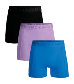 Boxer Shorts Muchachomalo Men Microfiber Solid Black/Lilac/Blue (3-Pack)