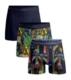 Boxershort Muchachomalo Men Pussboots Wizardoz Print/Print/Blue (3-Pack)