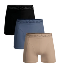 Boxer Shorts Muchachomalo Men Solid Beige/Blue/Black (3-Pack)