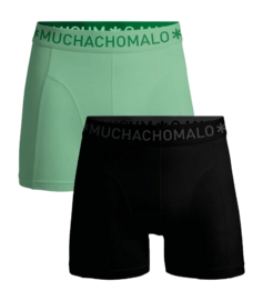 Boxer Muchachomalo Homme Solid Black/Green (Lot de 2) 25