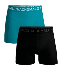 Boxer Muchachomalo Homme Solid Black/Blue (Lot de 2) 25