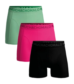 Boxer Shorts Muchachomalo Men Solid Black/ Pink/ Green (3-Pack)