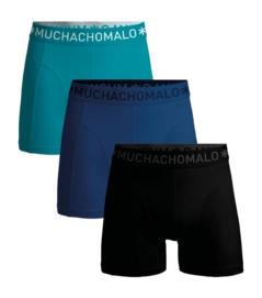Boxer Shorts Muchachomalo Men Solid Black/ Blue/ Blue (3-Pack) '25