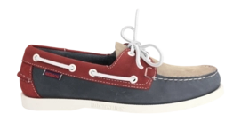 Sebago Men Portland Spinnaker Nubuck Light Grey Smoke Red